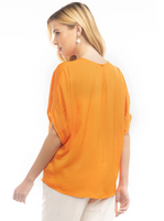 Dolman Short Sleeve Blouse - Nectarine