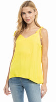 Sleeveless Top with Tie Shoulder - Pineapple